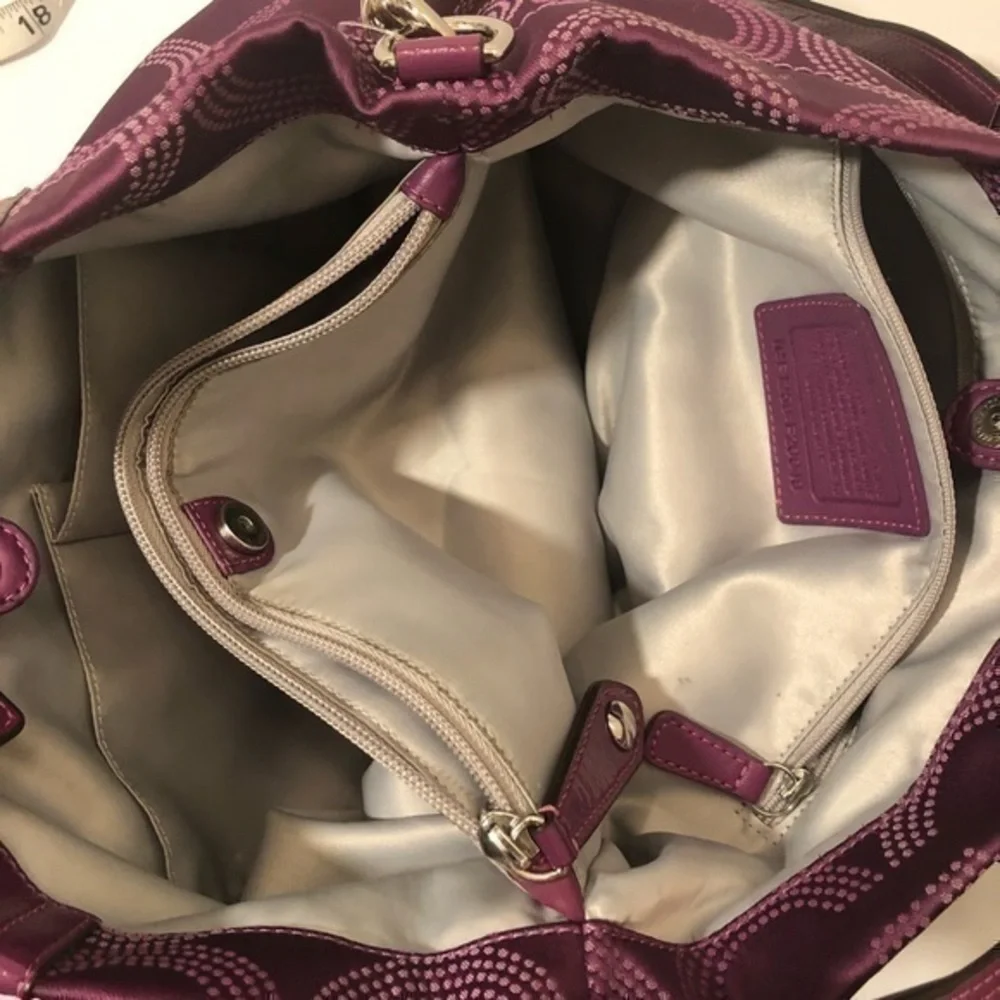 Coach Ashley y2k signature purple dotted Op Art bag  F20049